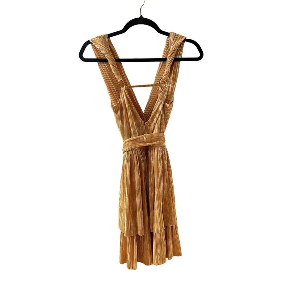 Sabina Musayev Alma Mini Dress In Mandarin Orange & Gold XS - Picture 4 of 10